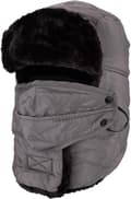 Vadderad pilotmössa - Grå med vindtät mask, unisex ridermössa för