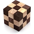 Miniatyrbillede 3 af 3: 1 stk. Slangepuslespil Cube Classic Game (6*6*6cm) og 1 stk. Bronze Vinfad (6*6cm), Magic Game med træterningdesign