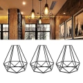Miniatyrbillede 1 af 2: Metal loftslamper jern lampeskærm sort retro spisestue soveværelse hængelampe jern loftslamper mode romantisk stue skygge
