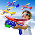 Miniatyrbilde 1 av 5: 3-delt flymaskin-lansering leketøy, 12,6-tommers LED skumflyglider katapult
