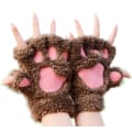 Miniatyrbilde 1 av 5: 2 Doble Cat Claw Hansker Søte Tegneserie Åpne Fingerhansker i Vinter