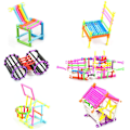 Miniatyrbillede 3 af 4: Børns Konstruktion Byggeklodser Stænger 420stk Diy Sammenlåsende Pin Geometry Former 3d Intelligens Læring