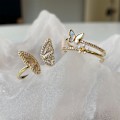 Miniatyrbillede 3 af 7: Skinnende sommerfuglring, 2 stk. pigering, justerbar