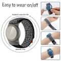 Pikkukuva 3 / 4: Nylonpunottu ranneke TPU-kotelolla ja näytönsuojalla Apple AirTag Tracker -rannekkeelle Loop Fastener/Black+Grey