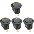 Miniatyrbilde 2 av 5: 20 stk DC 12V 20A rund vippebryter LED-lys vippebryter på-O