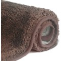 Miniatyrbillede 1 af 5: Mikrofiber Shag Skridsikker Bademåtte, Maskinvaskbar Gulvmåtte wit
