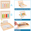 Miniatyrbillede 5 af 5: Montessori Læring Legetøj Slide Puslespil Farve & Form Matching Brai