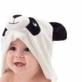 Miniatyrbilde 2 av 4: Panda hettehåndkle for baby - Mykt badehåndkle med bjørneører for baby