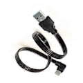 Miniatyrbilde 4 av 5: 10cm-1m Lengde USB til USB C Strømladekabel 480Mbps Dataoverføringskabel Støtter 10W Hurtiglading for Nettbrett 0.3m Bend left