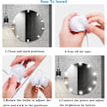 Miniatyrbillede 3 af 5: 10 Vanity Mirror Lights, Dimmable Mirror Light Accent Light, Hollywood Style Mirror Light Kit Dimmable LED Bulbs, Vanity Mirror Vanity Light (USB Cable, Mirror Not Included)