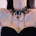 Miniatyrbilde 2 av 4: Gotisk, mørk, Lolita blonder kors choker