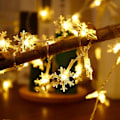 Miniatyrbillede 4 af 4: 6m 40 LED-lys 8 tilstande snefnuglys til juledekorationer (varm hvid)