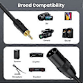 Miniatyrbillede 4 af 5: 3,5 mm til 3-pin kabel, 3-pin til 3,5 mm ubalanceret Aux mikrofonkabel, 1/8 tomme stereo til 3-pin han-ledning adapter 300cm