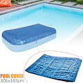 Miniatyrbild 3 av 3: Rektangulärt poolskydd för rektangulär pool, uppgraderat material, tjockare och hållbart, damm- och lövresistent, enkelt att installera (rektangulär 305*183cm)