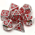 Miniatyrbild 4 av 5: 7 st/förpackning Polyedrisk Zinklegering för Drakfjäll DnD RPG Brädspel Tärningar (11) 11