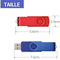Pikkukuva 3 / 5: 8GB 2 kpl:n pakkaus pyöriviä flash-asemia USB 2.0 flash-asema pyörivä tallennuslevy muistitikku Pendrive naruilla (sininen/punainen 8GB*2 kpl)