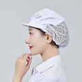 Pikkukuva 1 / 2: Keittiöhattu Mesh Chef Hat Half Mesh 2kpl Unisex Mob Cap Teollisuustyöpajan Suojaava Työjoustava Keittiöhattu（F）