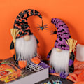 Miniatyrbilde 3 av 5: Halloween ansiktsløs dvergdukke, flaggermus edderkopp høst høst plysj de