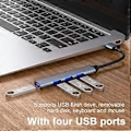 Miniatyrbild 4 av 5: RYRA 3.0 USB C Hub Fyrportars Typ-C Förlängare Multifunktionell Dockningsstation Multi