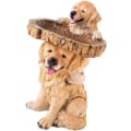 Miniatyrbild 1 av 5: Trädgårdsfågelbad Skulptur Hundstaty Hundstaty Gräsmatta Djurfigur