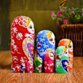 Miniatyrbild 2 av 5: Ryska Matryoshka-dockor, 5-delarsset, Nesting Dolls, Trä