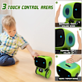 Miniatyrbillede 3 af 4: Børnerobot Legetøj, Interaktiv Smart Talende Robot Med Stemmestyret Touch Sensor Talegenkendelse, Fødselsdagsgaver（Grøn）