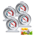 Miniatyrbilde 1 av 5: 4 stk. Kjøleskap Termometer Fryser Termometer Stor Skive Termometer -20~80 Temperatur Overvåking Rustfritt