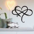 Miniatyrbild 4 av 5: Hjärtväggdekor Metallväggkonst Järnkonstdekor Present Evig kärlek Väggskulptur För Hem Sovrum 40*35CM