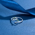 Miniatyrbild 4 av 5: Bladring Dam Justerbar Ring 925 Sterling Silver Fashion Ringar för Kvinnor Finger Ring