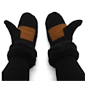 Miniatyrbillede 2 af 4: Sorte, dame vinterhandsker, strikkede touch screen handsker, uld c