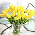 Miniatyrbillede 3 af 5: Boligindretning Gul Tulipan Kunstig Blomst PU Mini Design