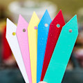 Miniatyrbillede 2 af 4: 100 stk. Tykke Plastik Plante Havemærke Havemærke Skilte Vandtætte Spidse Planteskolefrø Pot Markør Grøn