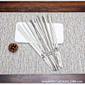Miniatyrbilde 1 av 2: 20 stk grillspyd flate 13 tommer metall rustfritt stål grillspyd grillspyd anti-rull tunge pinner brede gjenbrukbare grilling
