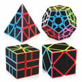 Hiilikuitu Speed Cube Set 3x3 Pyramid Megaminx 3x3x3 Skewb Square-1 Speed Cube Bundle Pack