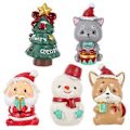 Miniatyrbillede 1 af 2: 5 stk. Julepynt Resin Mini Figurer Jule Resin Legetøj Mikro Landskabsdekoration ( )