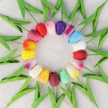 Miniatyrbilde 2 av 4: 10 stk kunstige blomster falske blomster tulipan latex materiale ekte berøring for bryllup rom hjem hotellfestdekorasjon og diy-dekor (10 stk 6)
