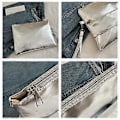Miniatyrbillede 5 af 5: Trendy Kuvert Stil Clutch Taske Sofistikeret Metallisk PU Læder Håndholdt Håndledstaske til Modebevidste Kvinder Sort Black