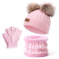 Miniatyrbild 5 av 5: Baby Beanie Vinter Varma Småbarn Beanie Plysch med Hårbollar Virka