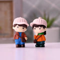 Miniatyrbild 3 av 5: Pojke och flicka staty Kawaii pojke och flicka leksak docka set, trädgårdstårta