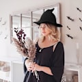 Miniatyrbild 4 av 5: Kvinnors ullvävda häxhattar, för Halloween-festmaskerad C