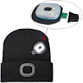 Miniatyrbillede 3 af 5: USB Genopladelig LED Hue, Håndfri 4 LED Lommelygte, Pandelampe Hue, Vinter Unisex Hue Hvid