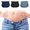 Miniatyrbilde 3 av 3: 4-delt denimbelte, justerbar forlengelsesbelte, elastisk bukseforlengelsesbelte for gravide, elastisk forlengelse