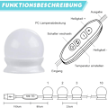 Miniatyrbillede 1 af 5: Forfængelighedsspejl forlygte, badeværelsesspejl lampe, USB tri - farve tem