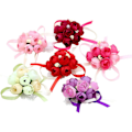 Miniatyrbillede 1 af 5: 6 stk. tilfældige stof farve simulation perle blomster armbånd bryllup