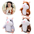Miniatyrbilde 2 av 3: Talking Hamster Leke, Interaktive Leke, Gjenta Hva Du Sier Talking Hamster Leke, Elektronisk Opptak Plysjleker（Mørk Brun）