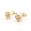Miniatyrbillede 2 af 4: Guld stegte dej twirls bil blomst manchetknapper metal omgivende multi line stegte dej twirls manchetknapper knude manchetknapper