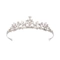 Pärlbröllopsdiadem Hårband Silver Crystal Brudstycke H