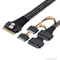 Pikkukuva 4 / 5: Ulkoinen SFF8654(8i) - 2xSFF8639 NVME Datapalvelinkaapeli Kotelon liittimet 12/24Gbps Lähetyskaapeli palvelimille