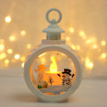 Miniatyrbillede 1 af 5: Rund LED-håndlampe til jul - Hvid snemand, juledekoration