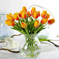 Miniatyrbillede 2 af 5: 20 stk. orange Real Touch Latex Kunstige Tulipaner julepynt